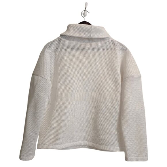 Zara Sport Athleticz Collection White Mesh Funnel Neck Pullover Sz S - Picture 4 of 6